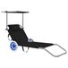 VidaXL Lounge Chair Padded Seat Polyester Black