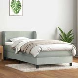 Maison Exclusive - Sommier à lattes de lit et matelas gris clair 80x220 cm velours