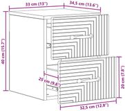 vidaXL Nachttafel met lade Betongrijs 34,5 x 33 x 40 cm
