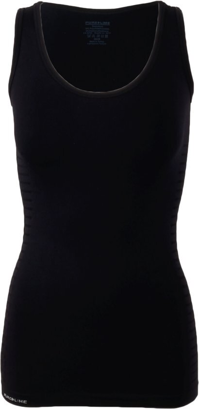 PureLime sportondergoed - dames Tanktop gesloten rug - maat XXS/XS zwart