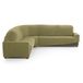 MAXIFUNDAS FUNDAS DE SOFA & CHAISE LONGUE. Bankovertrek voor hoekbank, reliëf, pistachekleur, zeer elastisch, voor hoekbanken.