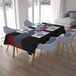 Bonamaison Tafelkleed, Anti-Mold, Sneldrogend, Waterdicht, 100% Polyester Tafellaken, rood Zwart, 140 x 200 Cm