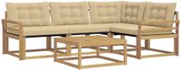 vidaXL - Buiten - bank - set - 5 - st - Wit - en - Beige