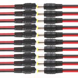 TOOHUI 5.5 x 2.1 mm Vrouwelijke Mannelijke DC Stroomkabel Pigtails Stekker Loodkabel Coaxiale Kabel CCTV-camera Aansluitkabel Stekker, DC Power Jack Plug Adapter, 10 Sets Manneelijk + Vrouwelijk