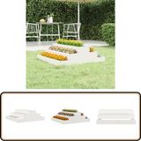 vidaXL Plantenbak 80x80x27 cm massief grenenhout wit