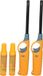 Flame Classics briquet BBQ/cuisine long manche - 2x - avec cylindre rechargeable - jaune - 25 cm - plastique