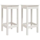 VidaXL Barstoelen 2 st 40x40x78 cm massief grenenhout wit