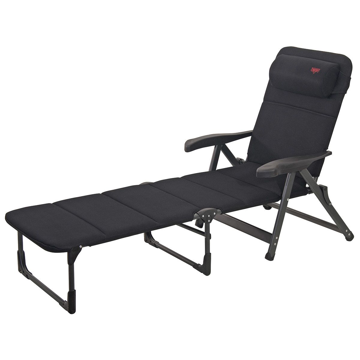 Crespo AP-233 Air Deluxe Black Reclining Beach Chair - Aluminum Frame