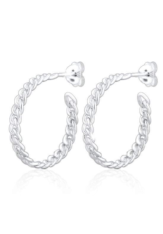 Elli Oorbellen creool gevlochten braided trend blogger 925 zilver