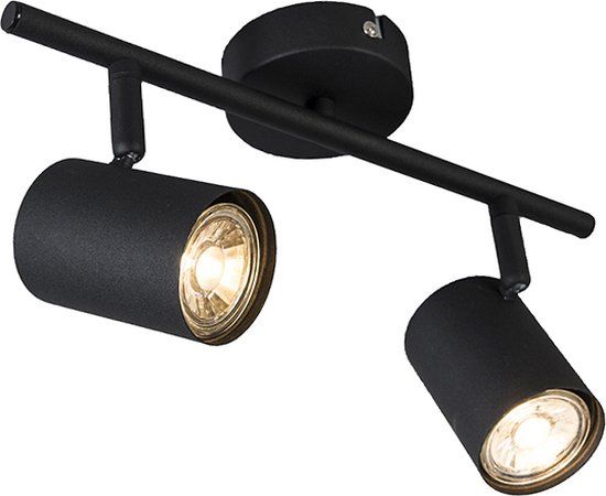 QAZQA Jeana - Modern Ceiling Spot - 2 Lights - 330 mm - Black