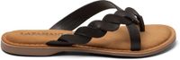 Lazamani Avi Dames Teenslippers Leer Black - Maat 38