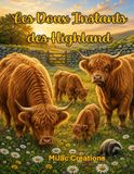 Les doux instants des Highland - Livre de coloriage en nuances de gris