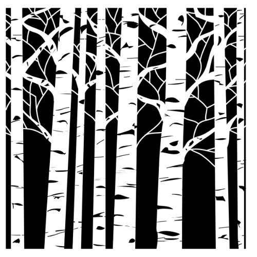 the crafters workshop Crafters Workshop plastic sjabloon 12 inch x 12 inch Aspen Trees