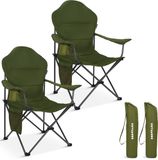 TRVLMORE Campingstoelen XXL - Opvouwbaar - 2-Pack - 160KG Draagvermogen - Groen