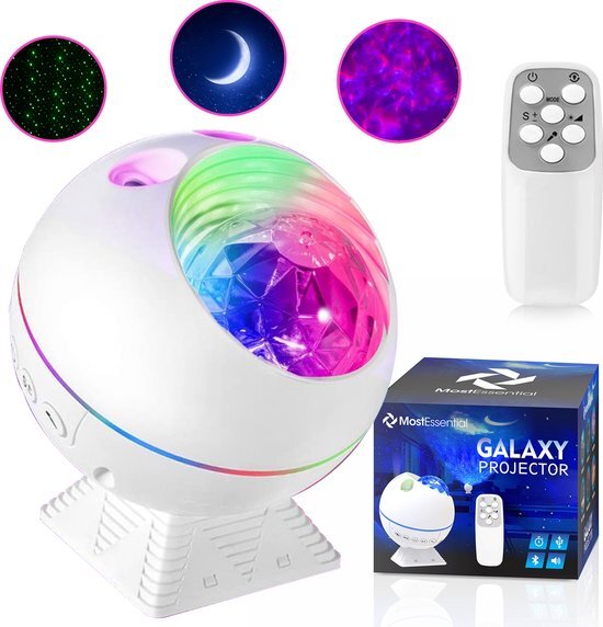 MostEssential Premium Sterren Projector 2021 Model - Galaxy Projector - Sterrenhemel Projector - Star Projector - Sky Light Projector - 40 Kleureffecten - Sterren / Nevel / Maan