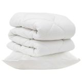 VidaXL Dekbed met kussen 2 st Wit Microvezel