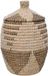 Casa Moro Panier à linge avec couvercle – herbe de mer – 30 litres – naturel noir blanc
