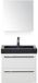 BES LED Seville Badmeubelset 60 cm - Wit Hoogglans - Wastafel Hardsteen Wit Lucca met Spiegelkast
