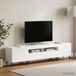 Prolenta Maison Exclusive - TV-meubelset met LED-verlichting, bestaande uit 3 delen, model ZWOLLE, hoogglanzwit, gemaakt van houtvezel