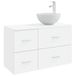 vidaXL Meuble de salle de bain 2 pièces Bois blanc sculpté