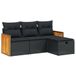 vidaXL Loungeset 4-delig met kussens polyrattan zwart