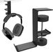 Bol Support Casque - Support Casque - Support Casque Gaming - Alliage Aluminium Universel - Sous Bureau - Crochet Suspendu - Noir
