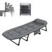 Camping Bed Gewatteerd Opklapbaar Campingbed Reisbed met Kussen Zak Katoen en Linnen Koolstofbenadering (200x63cm)