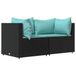 VidaXL Banc de jardin d'angle avec coussins, 2 pièces, noir, polyrotin