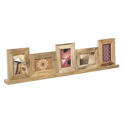 ATMOSPHERA CREATEUR D'INTERIEUR Atmosphera Multifunctionele fotolijst - mangohout - 94,5 x 23 cm - voor 5 foto's