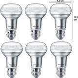 Philips LED reflectorlamp R63 E27 3W 2700K - 6 stuks