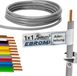 Merkloos / Sans marque Enkele Kern Stroomdraad H07V-U 1,5 mm² PVC Installatiekabel op Rol - Diverse Lengtes Grijs