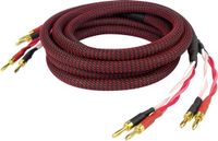 Dynavox 207297 Audio Aansluitkabel [2x Bananenstekker - 2x Bananenstekker] 2 m Zwart/rood