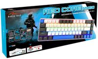 Media-Tech RED CORE MX60 - Mechanisch Gaming Toetsenbord - 60% Formaat - Stille RED Schakelaars - Wit/Blauw