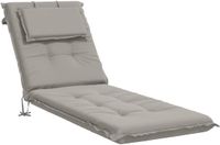 vidaXL Ligstoel Kussen GEMERT 100% Polyester Grijs 190 x 50 x 9 cm