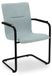 Generiek Workliving Vergaderstoel X6 - Sledframe - Wolvilt 351 Zachtblauw - Zwart Frame