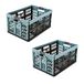 keeeper 2x stevige professionele vouwkratten met soft-touch handgrepen, 45 l, Ben, Nordic Blue (blauw)