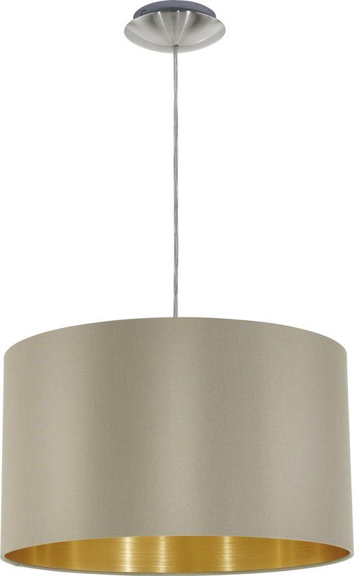 EGLO Maserlo Hanglamp - 1 Lichts - Ø38 cm - Taupe/Goud