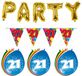 Folat - Verjaardag feestversiering 21 jaar PARTY letters en 16x ballonnen met 2x plastic vlaggetjes