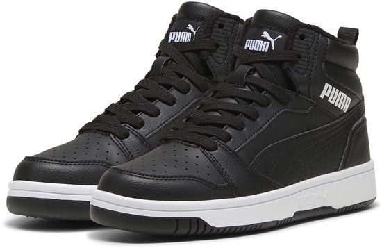 PUMA Rebound V6 Mid WTR Jr Unisex Sneakers - Puma Black-Puma White - Maat 39