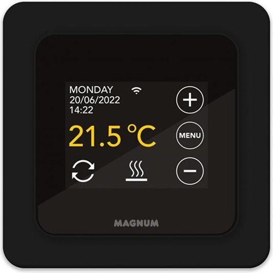 MAGNUM Heating Remote Control WiFi, digitale klokthermostaat | RAL 9011 (Grafietzwart)