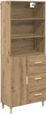 vidaXL Highboard Artisan Eiken Bewerkt Hout 69,5 x 32,5 x 180 cm