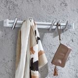 Haku Wandpaneel met 5 haken | 60 x 10 x 10 cm | Metaal - Grijs