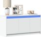 Maison Exclusive - Meuble TV avec éclairage LED, blanc, 100x34x50 cm, en panneau de particules