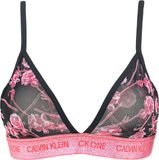 Calvin Klein dames flower ck one unlined triangle zwart & roze - S