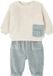 Vertbaudet Babyset pluche sweater + fluwelen broek blauwgroen