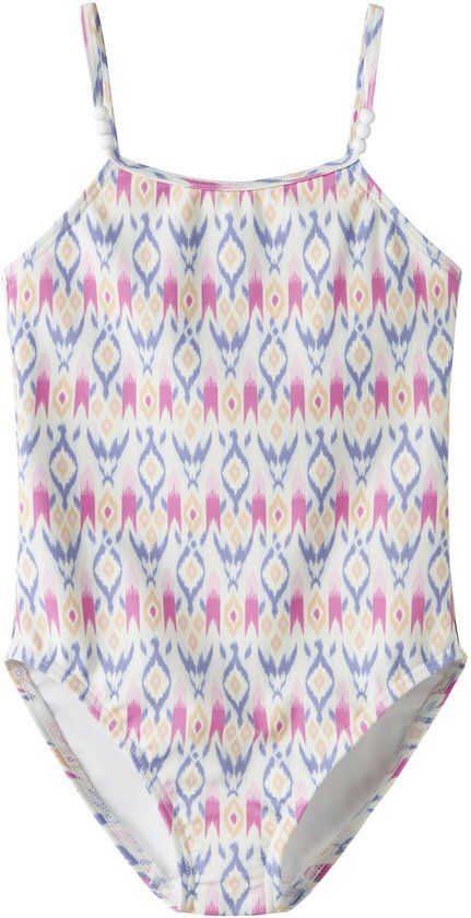 NAME IT Meisjes Badpak NKFZIZZA Gebloemd Paars Mouwloos Ronde Hals Polyester 134/140