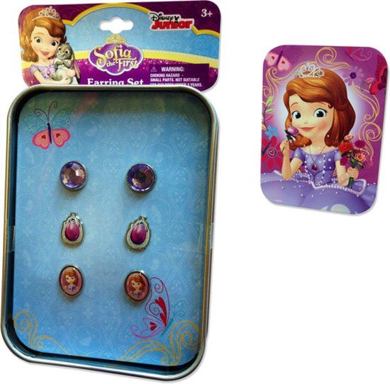 Disney Sofia The First Oorbellen - 3 paar - Roze/Paars