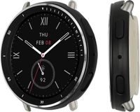 kwmobile Cover compatibel met Amazfit Active 2 (A2437) Hoes – Fullbody Fitnesstracker Case Set van roestvrij staal – zwart