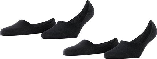 Burlington Everyday 2-Pack Women's Invisible Non-Slip Cotton Footies - Black - Size 41-42