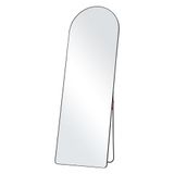 VEVOR Grote vrijstaande staande Gebogen Spiegel op Volledige Lengte, 1650 x 558 mm, Staande Spiegel met Standaard, Vrijstaand of Wandgemonteerd, Aluminiumlegering Frame, Volledige Lengte Aankleedspiegel voor Woonkamer en Slaapkamer